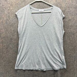 Frame Shirt Womens Small Gray V-Neck USA Lightweight Tee Top Athletic London